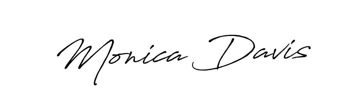 How to make Monica Davis name signature. Use Antro_Vectra_Bolder style for creating short signs online. This is the latest handwritten sign. Monica Davis signature style 7 images and pictures png