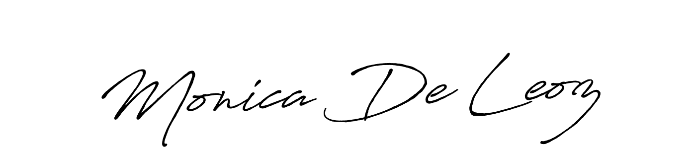 Also we have Monica De Leoz name is the best signature style. Create professional handwritten signature collection using Antro_Vectra_Bolder autograph style. Monica De Leoz signature style 7 images and pictures png