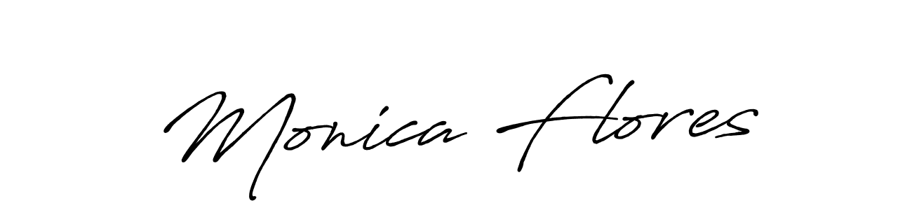 Monica Flores stylish signature style. Best Handwritten Sign (Antro_Vectra_Bolder) for my name. Handwritten Signature Collection Ideas for my name Monica Flores. Monica Flores signature style 7 images and pictures png