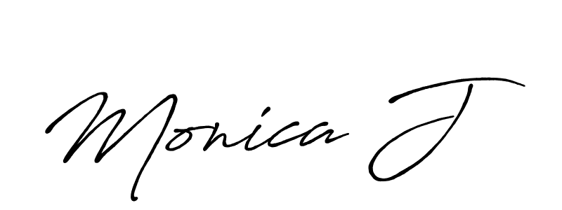 Design your own signature with our free online signature maker. With this signature software, you can create a handwritten (Antro_Vectra_Bolder) signature for name Monica J. Monica J signature style 7 images and pictures png