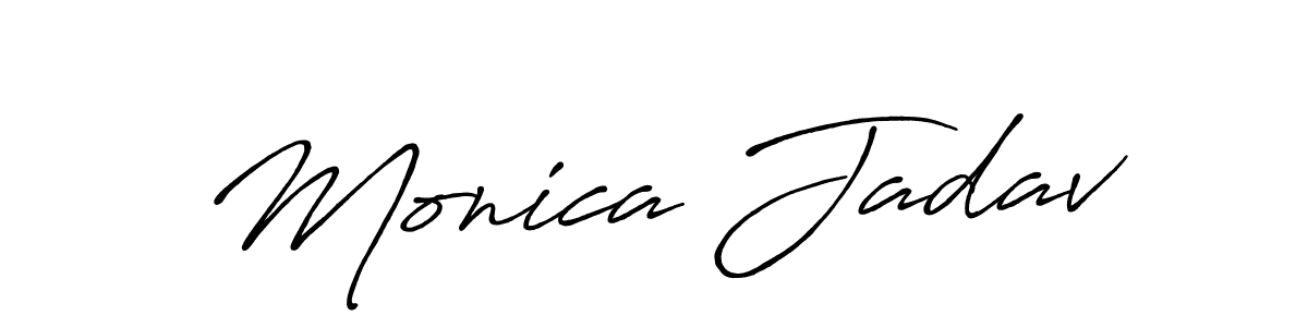 Create a beautiful signature design for name Monica Jadav. With this signature (Antro_Vectra_Bolder) fonts, you can make a handwritten signature for free. Monica Jadav signature style 7 images and pictures png