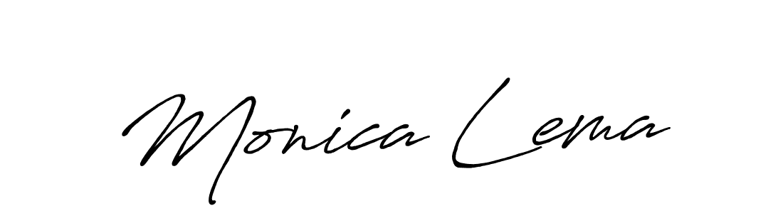 Create a beautiful signature design for name Monica Lema. With this signature (Antro_Vectra_Bolder) fonts, you can make a handwritten signature for free. Monica Lema signature style 7 images and pictures png