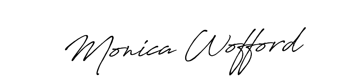 How to make Monica Wofford name signature. Use Antro_Vectra_Bolder style for creating short signs online. This is the latest handwritten sign. Monica Wofford signature style 7 images and pictures png