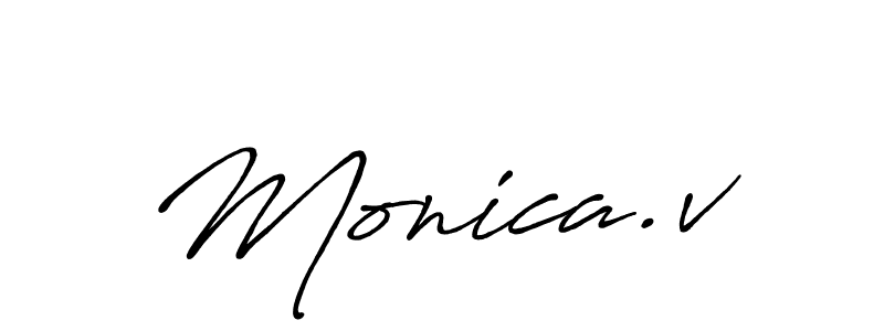 You should practise on your own different ways (Antro_Vectra_Bolder) to write your name (Monica.v) in signature. don't let someone else do it for you. Monica.v signature style 7 images and pictures png