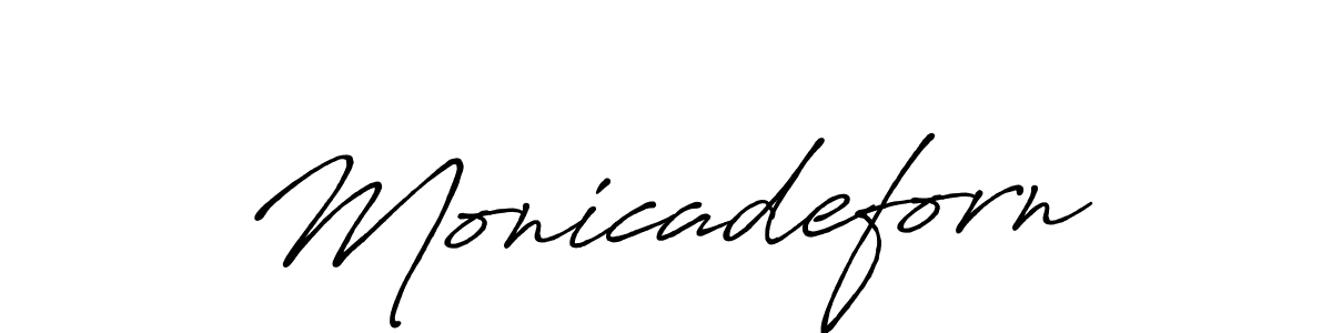 It looks lik you need a new signature style for name Monicadeforn. Design unique handwritten (Antro_Vectra_Bolder) signature with our free signature maker in just a few clicks. Monicadeforn signature style 7 images and pictures png