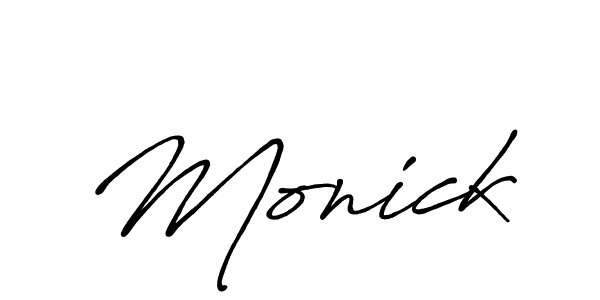 Use a signature maker to create a handwritten signature online. With this signature software, you can design (Antro_Vectra_Bolder) your own signature for name Monick. Monick signature style 7 images and pictures png