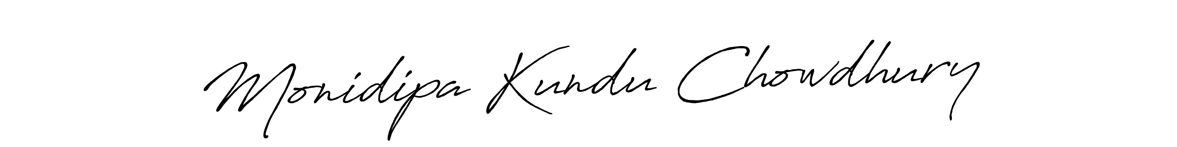 Antro_Vectra_Bolder is a professional signature style that is perfect for those who want to add a touch of class to their signature. It is also a great choice for those who want to make their signature more unique. Get Monidipa Kundu Chowdhury name to fancy signature for free. Monidipa Kundu Chowdhury signature style 7 images and pictures png