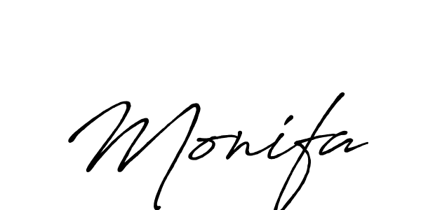 Use a signature maker to create a handwritten signature online. With this signature software, you can design (Antro_Vectra_Bolder) your own signature for name Monifa. Monifa signature style 7 images and pictures png