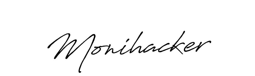 Create a beautiful signature design for name Monihacker. With this signature (Antro_Vectra_Bolder) fonts, you can make a handwritten signature for free. Monihacker signature style 7 images and pictures png