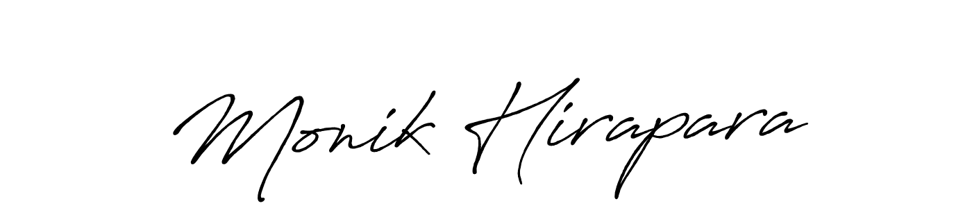 Also we have Monik Hirapara name is the best signature style. Create professional handwritten signature collection using Antro_Vectra_Bolder autograph style. Monik Hirapara signature style 7 images and pictures png