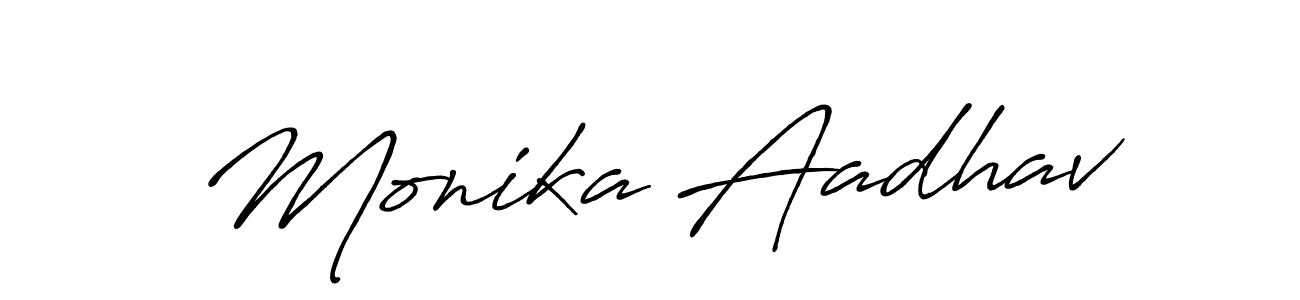 Here are the top 10 professional signature styles for the name Monika Aadhav. These are the best autograph styles you can use for your name. Monika Aadhav signature style 7 images and pictures png