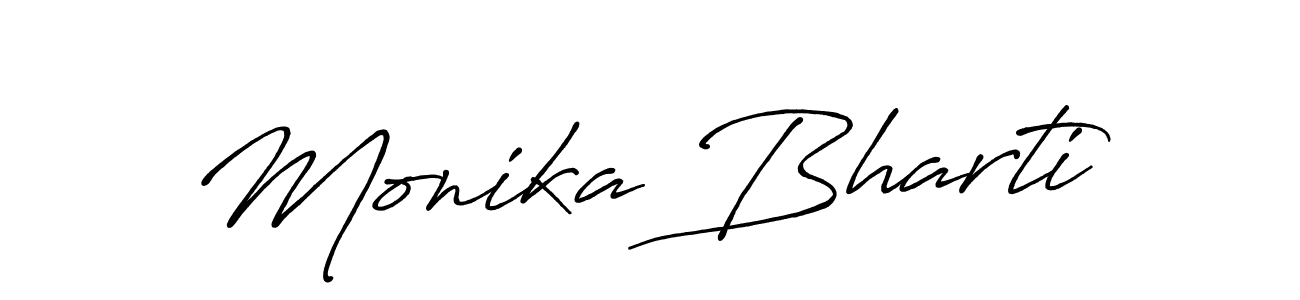 You should practise on your own different ways (Antro_Vectra_Bolder) to write your name (Monika Bharti) in signature. don't let someone else do it for you. Monika Bharti signature style 7 images and pictures png