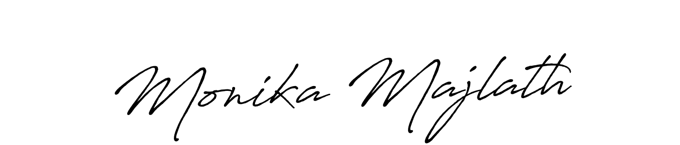 Monika Majlath stylish signature style. Best Handwritten Sign (Antro_Vectra_Bolder) for my name. Handwritten Signature Collection Ideas for my name Monika Majlath. Monika Majlath signature style 7 images and pictures png