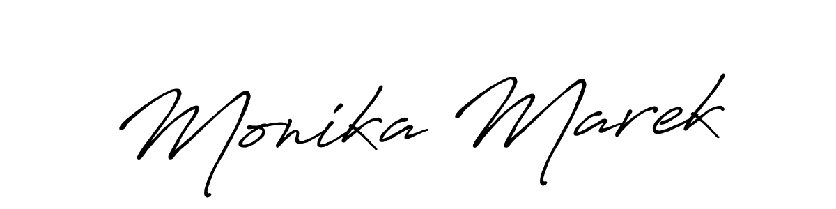 Create a beautiful signature design for name Monika Marek. With this signature (Antro_Vectra_Bolder) fonts, you can make a handwritten signature for free. Monika Marek signature style 7 images and pictures png