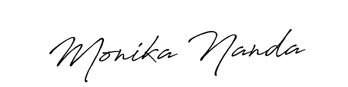 Make a beautiful signature design for name Monika Nanda. With this signature (Antro_Vectra_Bolder) style, you can create a handwritten signature for free. Monika Nanda signature style 7 images and pictures png