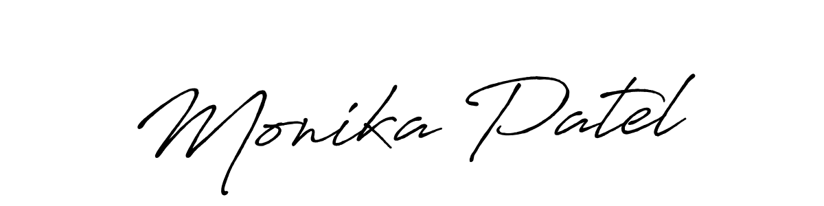 Design your own signature with our free online signature maker. With this signature software, you can create a handwritten (Antro_Vectra_Bolder) signature for name Monika Patel. Monika Patel signature style 7 images and pictures png