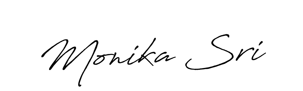 How to make Monika Sri name signature. Use Antro_Vectra_Bolder style for creating short signs online. This is the latest handwritten sign. Monika Sri signature style 7 images and pictures png