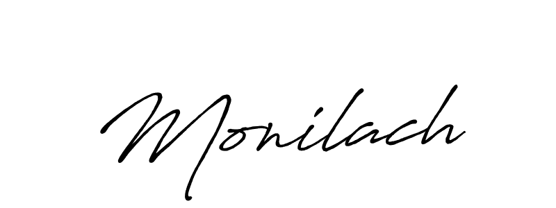 Use a signature maker to create a handwritten signature online. With this signature software, you can design (Antro_Vectra_Bolder) your own signature for name Monilach. Monilach signature style 7 images and pictures png