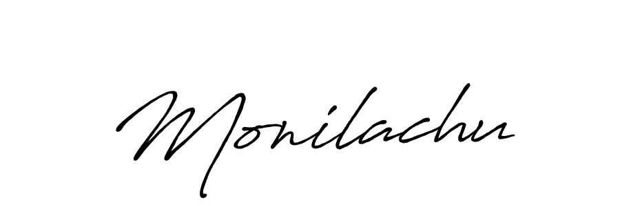 Create a beautiful signature design for name Monilachu. With this signature (Antro_Vectra_Bolder) fonts, you can make a handwritten signature for free. Monilachu signature style 7 images and pictures png