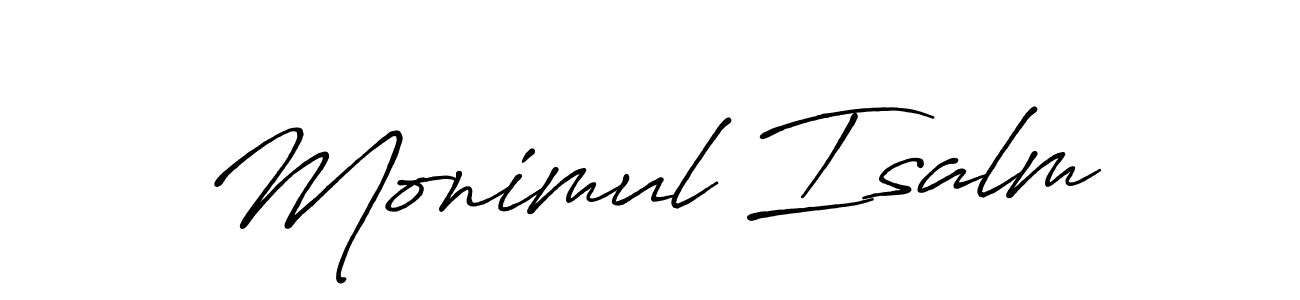 Design your own signature with our free online signature maker. With this signature software, you can create a handwritten (Antro_Vectra_Bolder) signature for name Monimul Isalm. Monimul Isalm signature style 7 images and pictures png