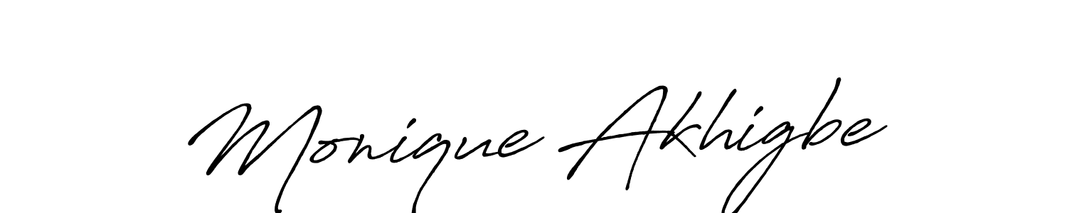 Design your own signature with our free online signature maker. With this signature software, you can create a handwritten (Antro_Vectra_Bolder) signature for name Monique Akhigbe. Monique Akhigbe signature style 7 images and pictures png