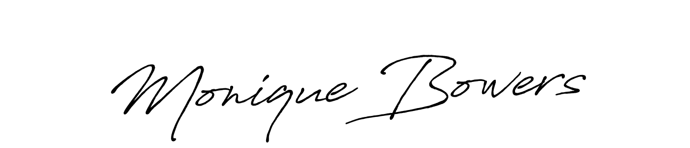 How to make Monique Bowers name signature. Use Antro_Vectra_Bolder style for creating short signs online. This is the latest handwritten sign. Monique Bowers signature style 7 images and pictures png