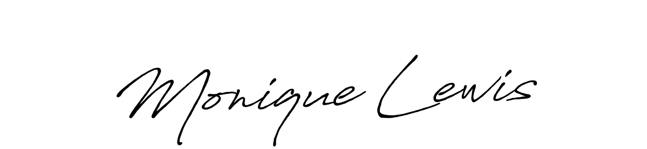 Design your own signature with our free online signature maker. With this signature software, you can create a handwritten (Antro_Vectra_Bolder) signature for name Monique Lewis. Monique Lewis signature style 7 images and pictures png