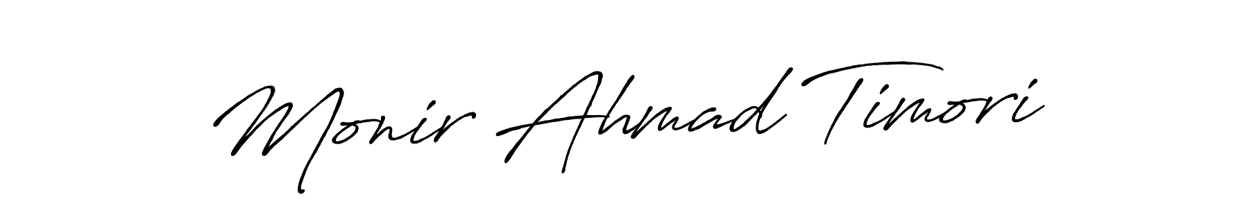 How to make Monir Ahmad Timori name signature. Use Antro_Vectra_Bolder style for creating short signs online. This is the latest handwritten sign. Monir Ahmad Timori signature style 7 images and pictures png