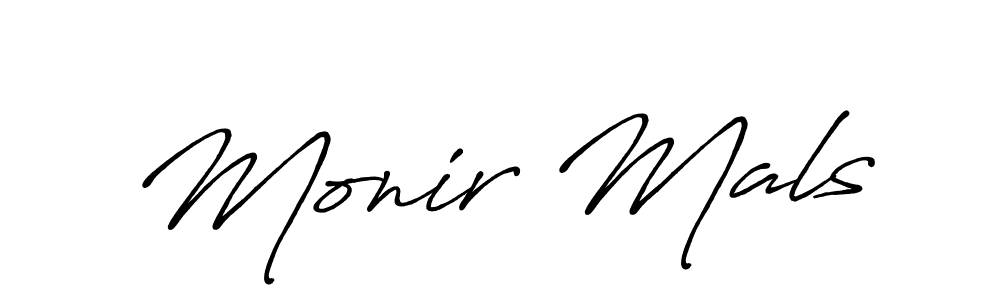 You should practise on your own different ways (Antro_Vectra_Bolder) to write your name (Monir Mals) in signature. don't let someone else do it for you. Monir Mals signature style 7 images and pictures png