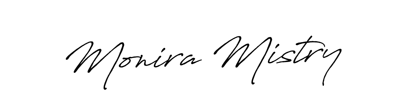 Monira Mistry stylish signature style. Best Handwritten Sign (Antro_Vectra_Bolder) for my name. Handwritten Signature Collection Ideas for my name Monira Mistry. Monira Mistry signature style 7 images and pictures png