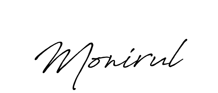 Use a signature maker to create a handwritten signature online. With this signature software, you can design (Antro_Vectra_Bolder) your own signature for name Monirul. Monirul signature style 7 images and pictures png