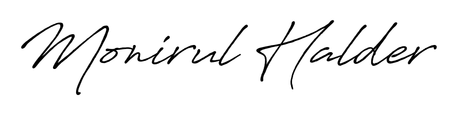Personalize your online presence with Monirul Halder signature rendered in elegant Antro_Vectra_Bolder font. Great for website footers and blogs. Monirul Halder signature style 7 images and pictures png