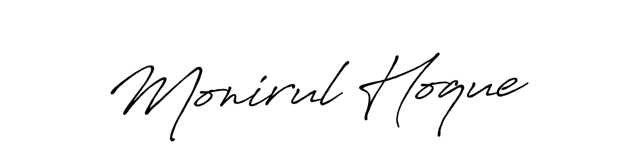 Make a beautiful signature design for name Monirul Hoque. With this signature (Antro_Vectra_Bolder) style, you can create a handwritten signature for free. Monirul Hoque signature style 7 images and pictures png