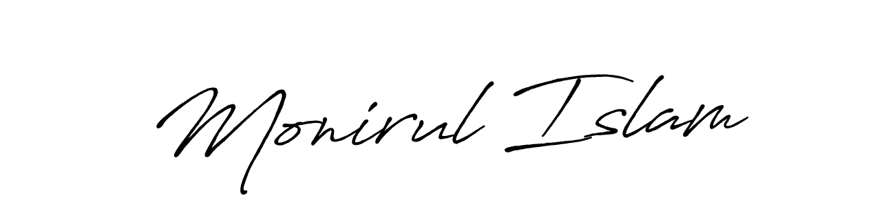 Use a signature maker to create a handwritten signature online. With this signature software, you can design (Antro_Vectra_Bolder) your own signature for name Monirul Islam. Monirul Islam signature style 7 images and pictures png