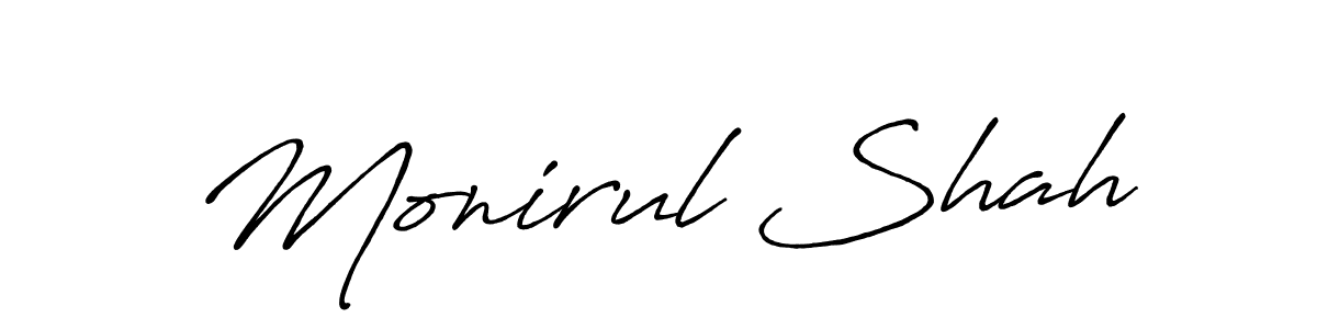 Also You can easily find your signature by using the search form. We will create Monirul Shah name handwritten signature images for you free of cost using Antro_Vectra_Bolder sign style. Monirul Shah signature style 7 images and pictures png