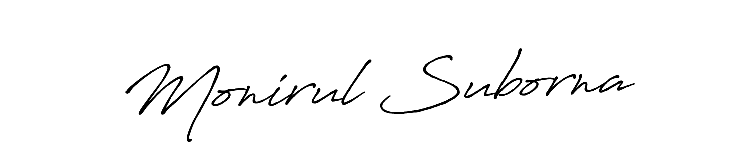 Also we have Monirul Suborna name is the best signature style. Create professional handwritten signature collection using Antro_Vectra_Bolder autograph style. Monirul Suborna signature style 7 images and pictures png