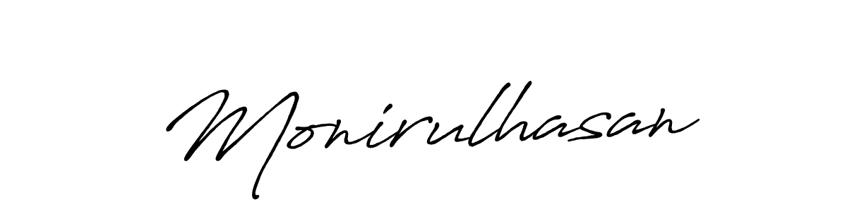 How to make Monirulhasan name signature. Use Antro_Vectra_Bolder style for creating short signs online. This is the latest handwritten sign. Monirulhasan signature style 7 images and pictures png