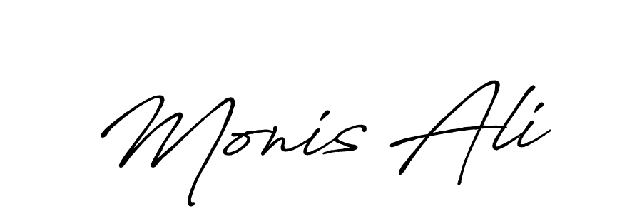 How to make Monis Ali name signature. Use Antro_Vectra_Bolder style for creating short signs online. This is the latest handwritten sign. Monis Ali signature style 7 images and pictures png