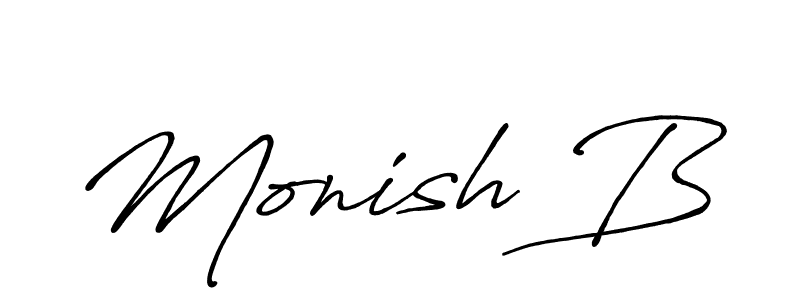 Also we have Monish B name is the best signature style. Create professional handwritten signature collection using Antro_Vectra_Bolder autograph style. Monish B signature style 7 images and pictures png
