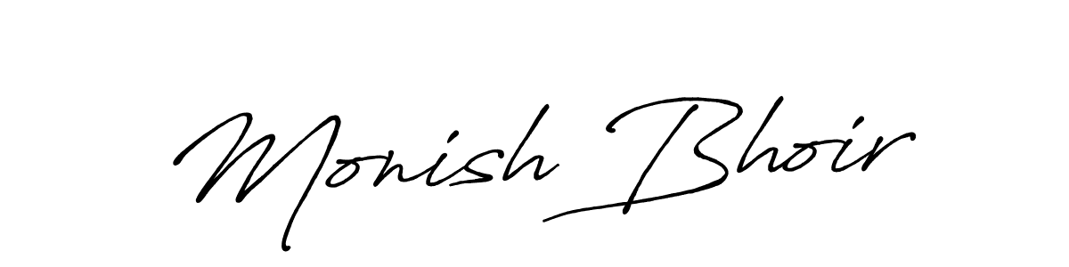 Create a beautiful signature design for name Monish Bhoir. With this signature (Antro_Vectra_Bolder) fonts, you can make a handwritten signature for free. Monish Bhoir signature style 7 images and pictures png