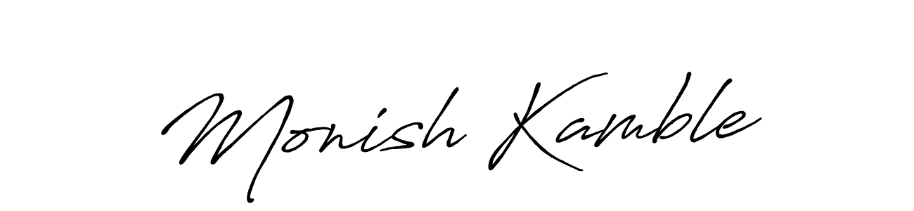 How to make Monish Kamble signature? Antro_Vectra_Bolder is a professional autograph style. Create handwritten signature for Monish Kamble name. Monish Kamble signature style 7 images and pictures png