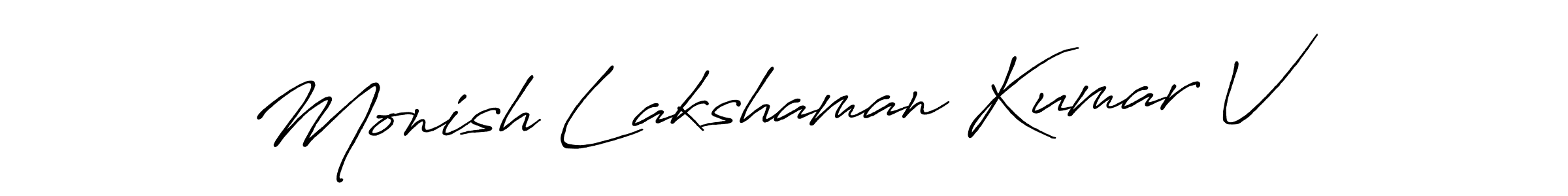 Make a beautiful signature design for name Monish Lakshaman Kumar V. Use this online signature maker to create a handwritten signature for free. Monish Lakshaman Kumar V signature style 7 images and pictures png