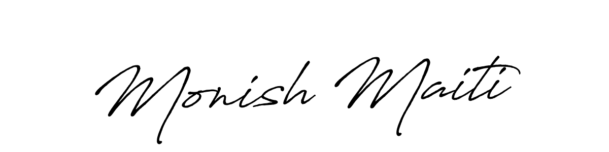 Make a beautiful signature design for name Monish Maiti. Use this online signature maker to create a handwritten signature for free. Monish Maiti signature style 7 images and pictures png