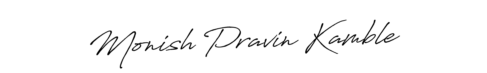 Also we have Monish Pravin Kamble name is the best signature style. Create professional handwritten signature collection using Antro_Vectra_Bolder autograph style. Monish Pravin Kamble signature style 7 images and pictures png