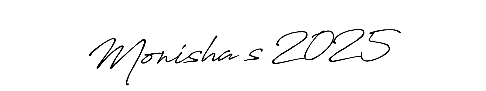 Make a beautiful signature design for name Monisha’s 2025. With this signature (Antro_Vectra_Bolder) style, you can create a handwritten signature for free. Monisha’s 2025 signature style 7 images and pictures png