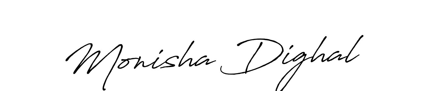 Make a beautiful signature design for name Monisha Dighal. Use this online signature maker to create a handwritten signature for free. Monisha Dighal signature style 7 images and pictures png