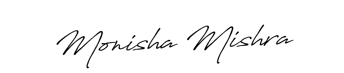 Create a beautiful signature design for name Monisha Mishra. With this signature (Antro_Vectra_Bolder) fonts, you can make a handwritten signature for free. Monisha Mishra signature style 7 images and pictures png