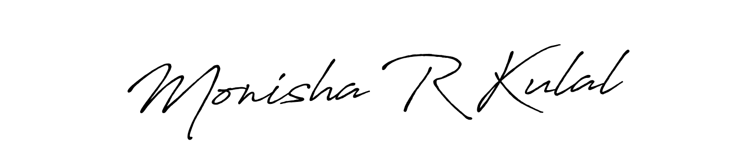 Monisha R Kulal stylish signature style. Best Handwritten Sign (Antro_Vectra_Bolder) for my name. Handwritten Signature Collection Ideas for my name Monisha R Kulal. Monisha R Kulal signature style 7 images and pictures png
