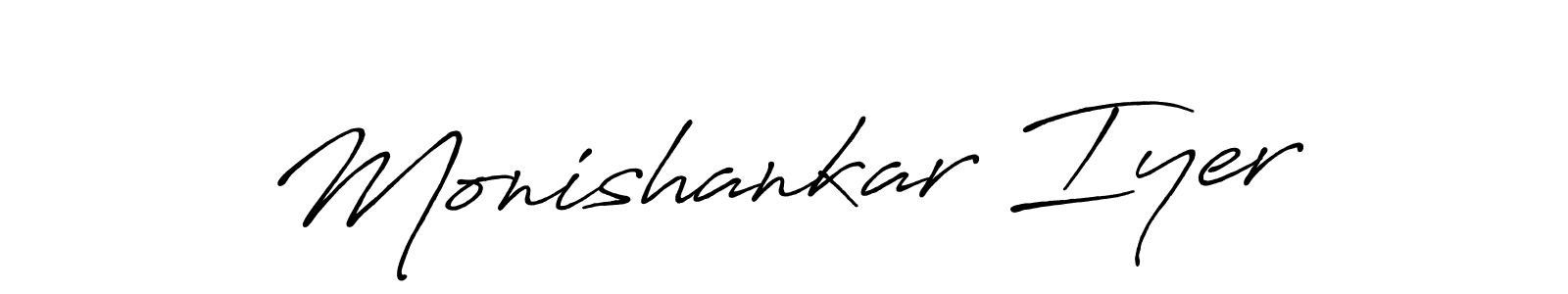 Also we have Monishankar Iyer name is the best signature style. Create professional handwritten signature collection using Antro_Vectra_Bolder autograph style. Monishankar Iyer signature style 7 images and pictures png