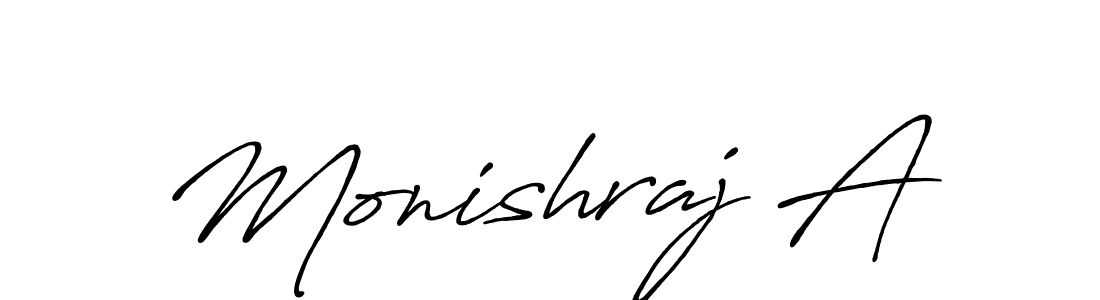 Also we have Monishraj A name is the best signature style. Create professional handwritten signature collection using Antro_Vectra_Bolder autograph style. Monishraj A signature style 7 images and pictures png